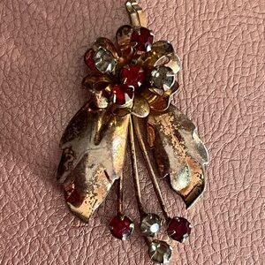 Antique Art Deco Leo Glass Sterling Pendant